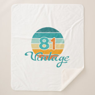 Retro Sunset 81 Vintage Distressed Sherpa Blanket
