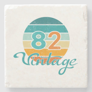 Retro Sunset 82 Vintage Distressed Stone Coaster