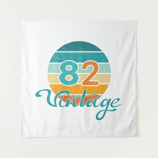 Retro Sunset 82 Vintage Distressed Tapestry (Front)