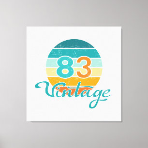 Retro Sunset 83 Vintage Distressed Canvas Print
