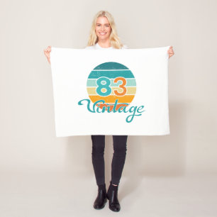 Retro Sunset 83 Vintage Distressed Fleece Blanket