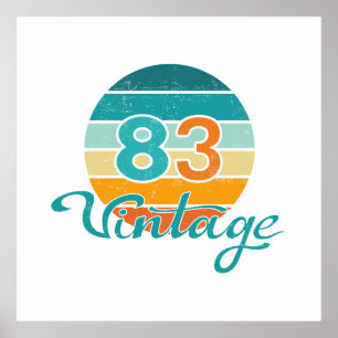 Retro Sunset 83 Vintage Distressed Poster