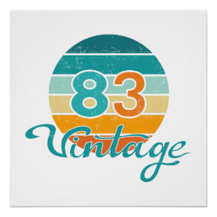 Retro Sunset 83 Vintage Distressed Poster