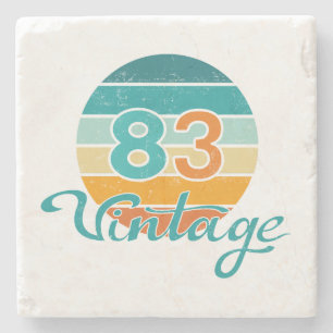Retro Sunset 83 Vintage Distressed Stone Coaster