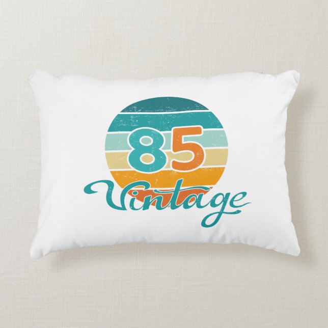 Retro Sunset 85 Vintage Distressed Accent Pillow (Front)
