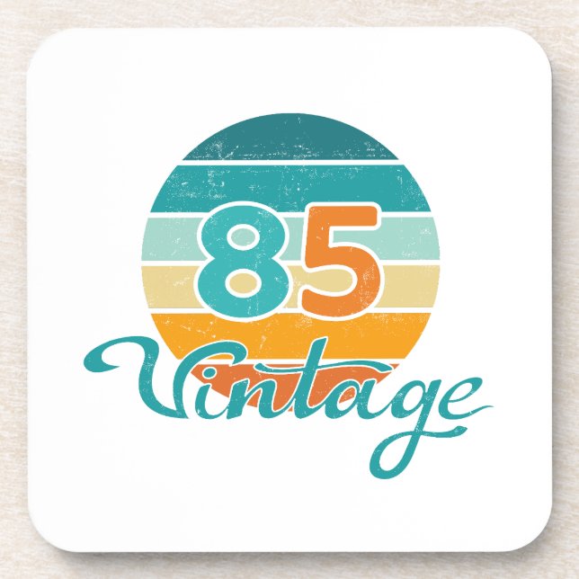Retro Sunset 85 Vintage Distressed Coaster (Front)