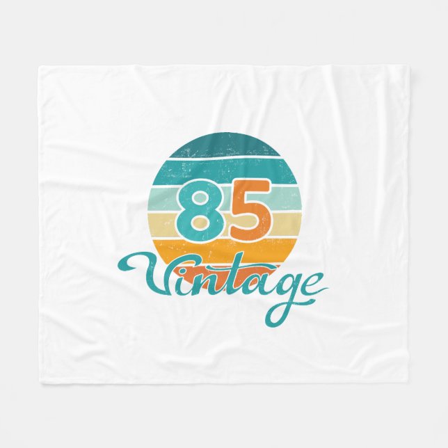Retro Sunset 85 Vintage Distressed Fleece Blanket (Front (Horizontal))