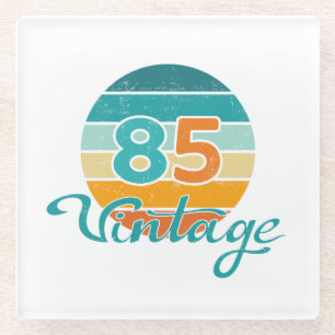 Retro Sunset 85 Vintage Distressed Glass Coaster
