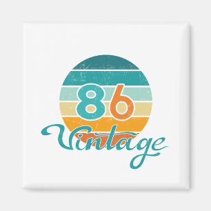 Retro Sunset 86 Vintage Distressed Magnet