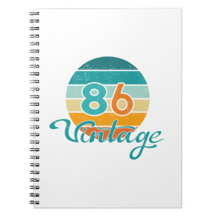 Retro Sunset 86 Vintage Distressed Notebook