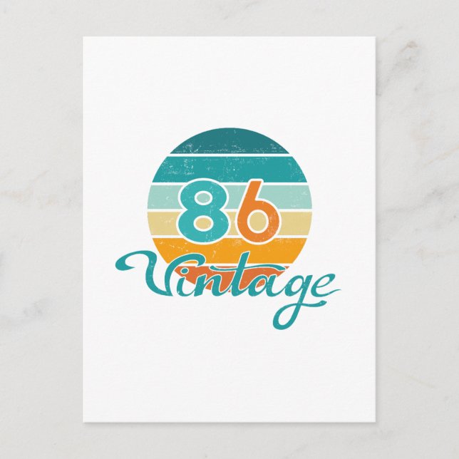 Retro Sunset 86 Vintage Distressed Postcard (Front)