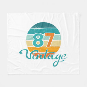 Retro Sunset 87 Vintage Distressed Fleece Blanket
