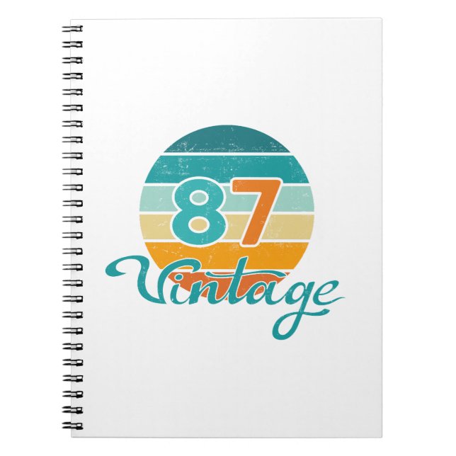 Retro Sunset 87 Vintage Distressed Notebook (Front)