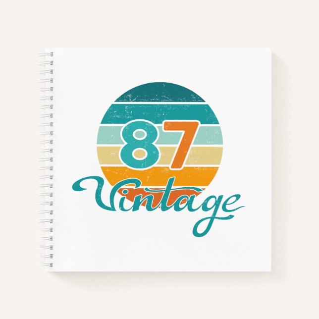 Retro Sunset 87 Vintage Distressed Notebook (Front)