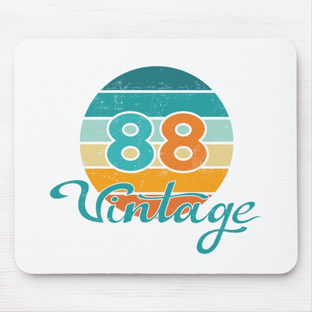 Retro Sunset 88 Vintage Distressed Mouse Pad (Front)
