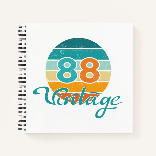 Retro Sunset 88 Vintage Distressed Notebook (Front)