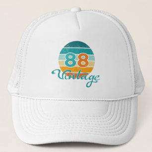 Retro Sunset 88 Vintage Distressed Trucker Hat