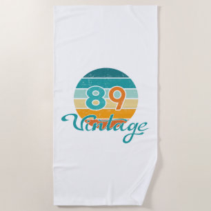 Retro Sunset 89 Vintage Distressed Beach Towel