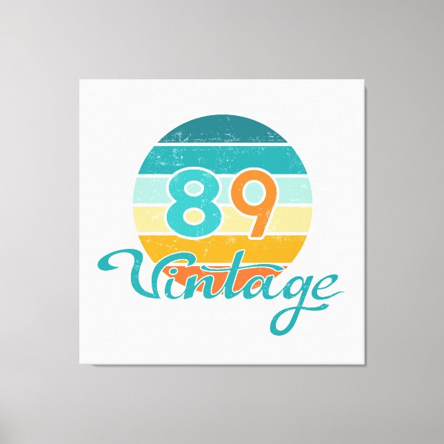 Retro Sunset 89 Vintage Distressed Canvas Print (Front)