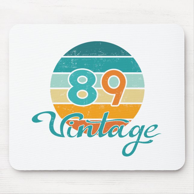 Retro Sunset 89 Vintage Distressed Mouse Pad (Front)