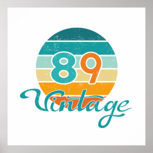 Retro Sunset 89 Vintage Distressed Poster