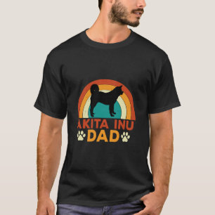Retro Sunset Akita Inu Dad T-Shirt