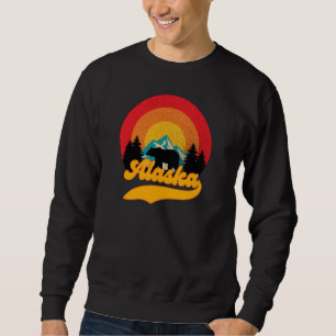 Retro Sunset Alaska Juneau Bear Mountains Wild AK Sweatshirt