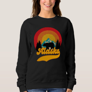 Retro Sunset Alaska Juneau Bear Mountains Wild AK Sweatshirt