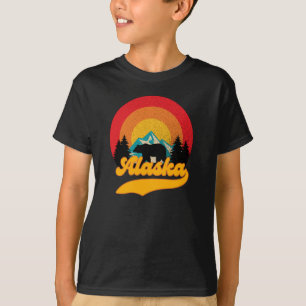 Retro Sunset Alaska Juneau Bear Mountains Wild AK T-Shirt