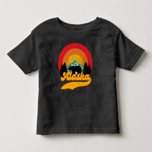 Retro Sunset Alaska Juneau Bear Mountains Wild AK Toddler T-shirt