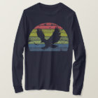 Retro sunset American bald eagle soaring predator