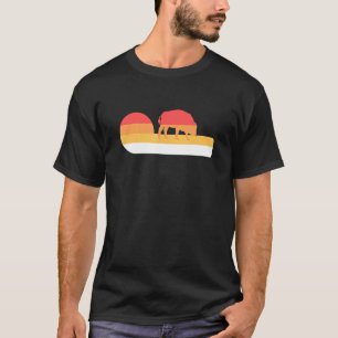 Retro Sunset American Bison T-Shirt