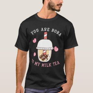 Retro Sunset Anime Cat Bubble Tea T-Shirt