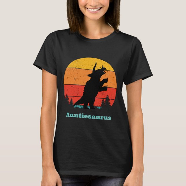 Retro Sunset Auntiesaurus T-Shirt (Front)