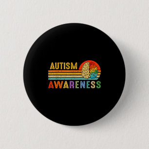 Retro Sunset Autism Awareness Neurodiversity Spect 2 Inch Round Button