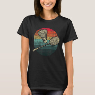 Retro Sunset Badminton   Birdie Shuttlecock Athlet T-Shirt