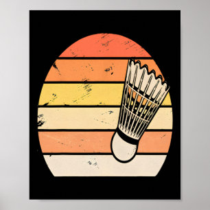 Retro Sunset Badminton Poster