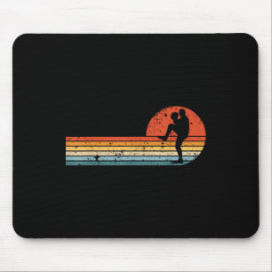Retro Sunset Baseball Pitcher Vintage Baseball Pla Mouse Pad