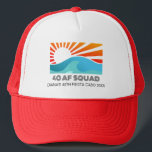 Retro Sunset Beach  40th AF Birthday Crew Squad Trucker Hat<br><div class="desc">Retro Sunset Beach 40th AF Birthday Crew Squad Trucker Hat</div>
