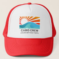 Retro Sunset Beach Custom Text Birthday Party Crew