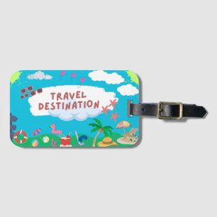 Retro Sunset Beach Luggage Tag