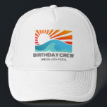 Retro Sunset Beach Vacation Birthday Crew Squad Trucker Hat<br><div class="desc">Retro Sunset Beach Vacation Birthday Crew Squad Trucker Hat</div>
