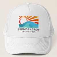 Retro Sunset Beach Vacation Birthday Crew Squad