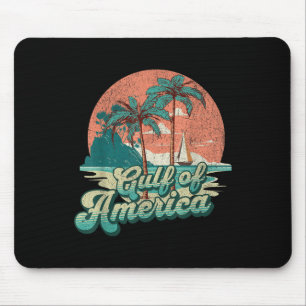 Retro Sunset Beach Vibes - Gulf Of Usa, America Mouse Pad