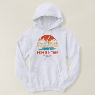 Retro sunset Besties Girls trip Matching Hoodie