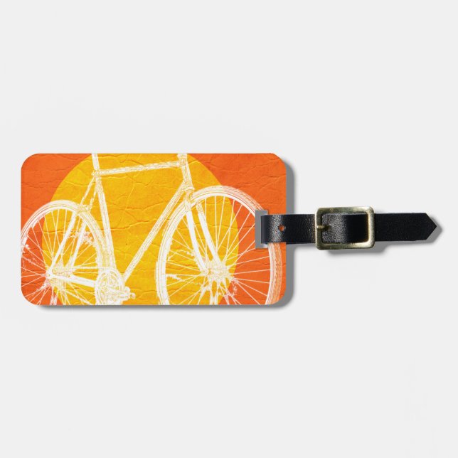 Retro Sunset Bicycle - Ride a Bike Luggage Tag (Front Horizontal)