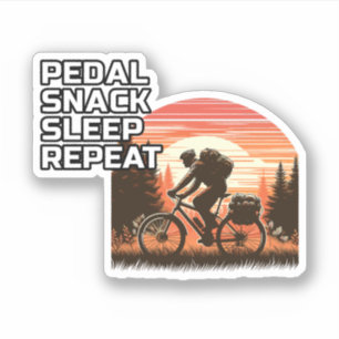 Retro Sunset Bikepacking Adventure Forest Trail