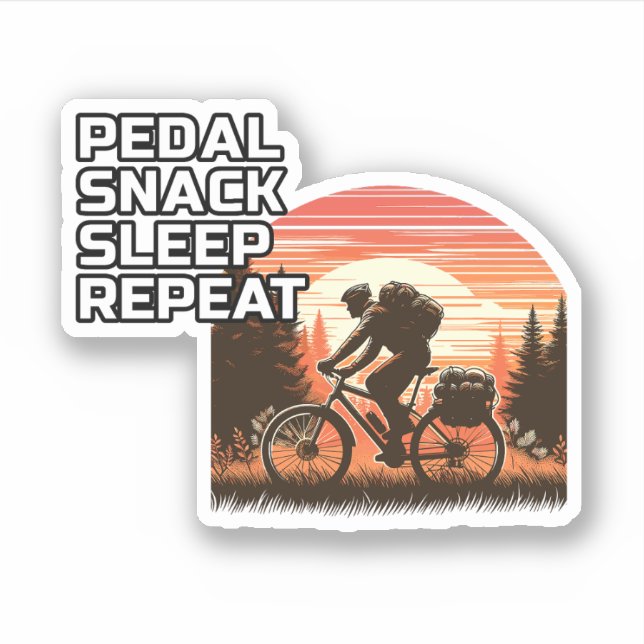 Retro Sunset Bikepacking Adventure Forest Trail (Front)