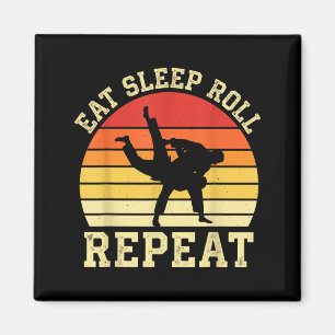 Retro Sunset BJJ Brazilian Jiu Jitsu Throw Magnet