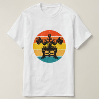 Retro Sunset Bodybuilding T-Shirt - Men's Fitness